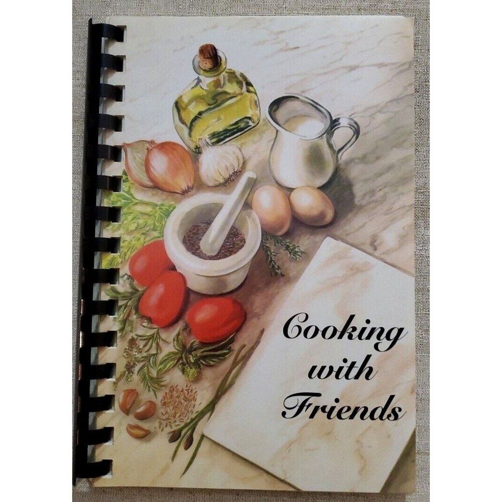 Vintage Cookbook Cooking with Friends Toby's Plantation Spiral Ephemera Journal